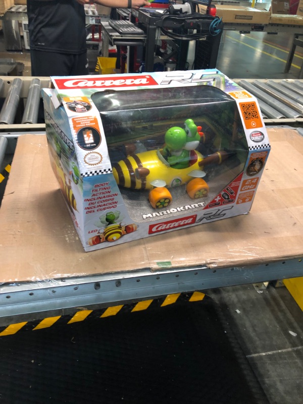 Photo 2 of Carrera 181065 RC Official Licensed Mario Kart Bumble V Yoshi 1:18 Scale 2.4 GHz Remote Radio Control Car with Rechargeable LiFePO4 Battery - Kids Toys Boys/Girls Mario Kart Bumble V - Yoshi