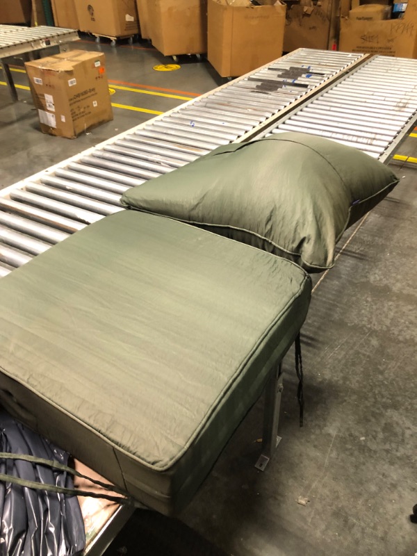 Photo 1 of Arden Selections Outdoor Deep Seat Cushion Set, Water Repellant, Fade Resistant, Deep Seat Bottom and Back Cushion for Chair, Sofa, and Couch, 24 x 24, Moss Green Leala