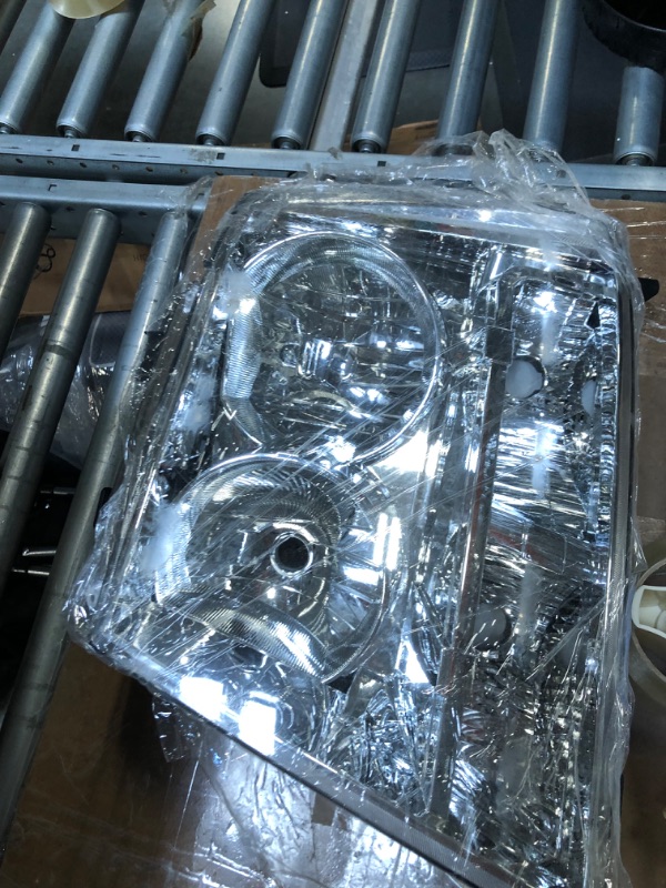 Photo 4 of PIT66 Headlights, Compatible with 2007-2014 Chevy Tahoe Suburban/2007-2013 Chevy Avalanche Corner HeadLamp, Clear Lens Chrome Housing Clear Reflector Clear Lens Chrome Housing Clear Reflector Basic Style