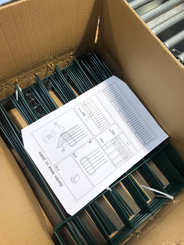 Photo 1 of 20 Pack Animal Barrier Fences, No Fence Decorative Fence Rustproof Metal Wire Garden Fence Border for Dog Rabbits Ground Stakes Yard Landscape Patio T Shape 17 Inch(H) X 30Ft(L) (20PackGreen)