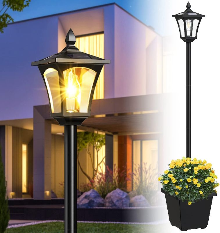 Photo 1 of  Solar Outdoor Lamp Post Light with Planter