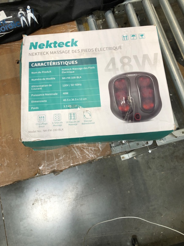 Photo 1 of Nekteck Foot Massager with Heat, Shiatsu Heated Electric Kneading Foot Massager Machine for Plantar Fasciitis, Built-in Infrared Heat Function and Power Cord Black