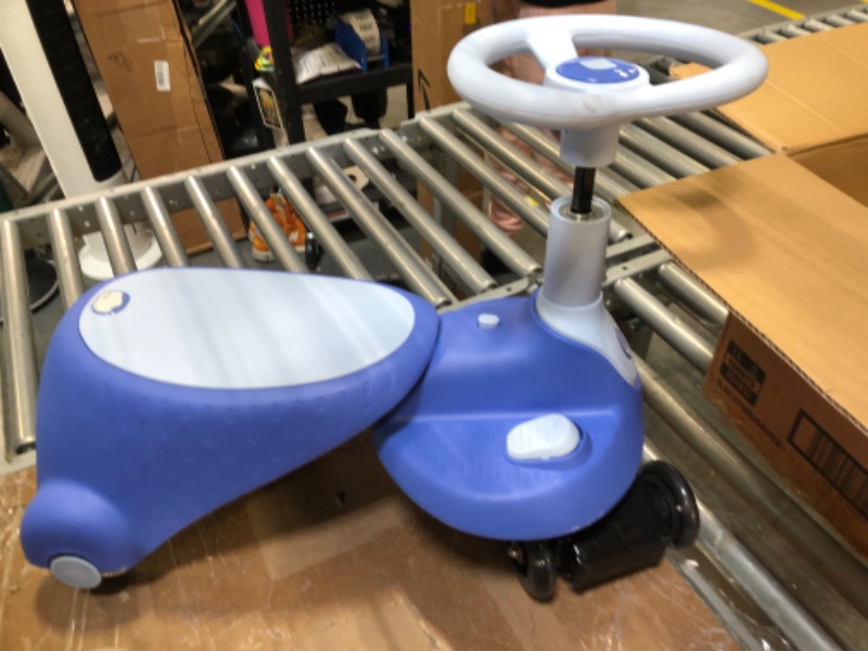 Photo 1 of Electric Wiggle Car with Pedal, ANPABO 2 in 1 Wiggle Car Ride on Toy with DIY Stickers, Light Up PU Wheels, Music Player, Anti-Rollover Structure, Battery Powered Car for Kids 3 Years+, Blue