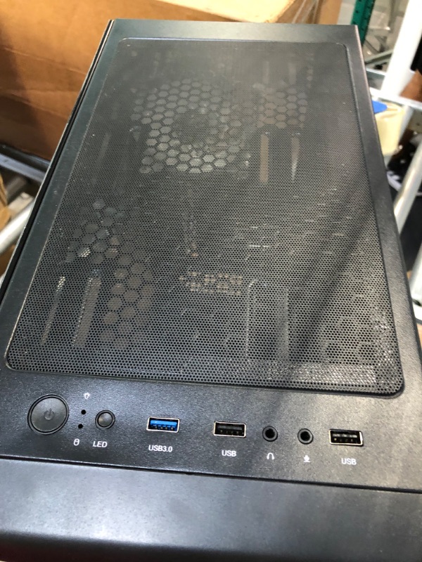 Photo 1 of MOROVOL ATX PC Case Pre-Install 4PCS 120mm ARGB Fans, Mid Tower PC Gaming Case, USB 3.0 Tempered Glass Computer Case, Black,R7Q4