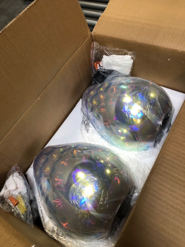 Photo 1 of 3D Glass Pendant Light, Modern Kitchen Pendant Lighting with Colored Hammered Shade, 3D Reflection Glass Hanging Pendant Ceiling Light Fixture for Living Room Bedroom Island Bar, 8in Chrome,2 Pack 1-Light,?shade: 7.8 in (2 pack)