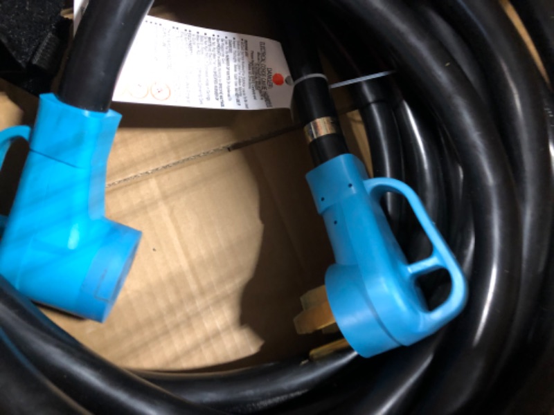 Photo 1 of CircleCord 50 Amp 50 Feet RV/EV Extension Cord, Heavy Duty 6/3+8/1 Gauge STW Wire with Cord Organizer and Storage Bag, NEMA 14-50P Plug Suit for EV Charging and RV Trailer Campers, ETL Listed Blue 50 Amp 50 FT