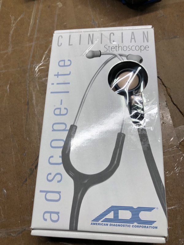 Photo 2 of ADC 619CHM Adscope Lite Model 619 Ultra Lightweight Clinician Stethoscope with Tunable AFD Technology, Champagne Finish with Black Tubing Champagne Finish with Black Tubing Adscope Lite 619 - New Version