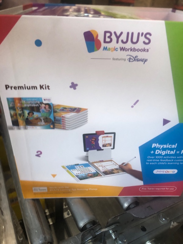 Photo 3 of BYJU’S Learning Kit: Disney, Pre-K Premium Edition (App + 9 Workbooks) - Preschool, Ages 3-5, Featuring Disney & Pixar Characters- Learn Numbers, Letters, Shapes & Colors- Osmo Fire base included Fire Tablet Pre-K