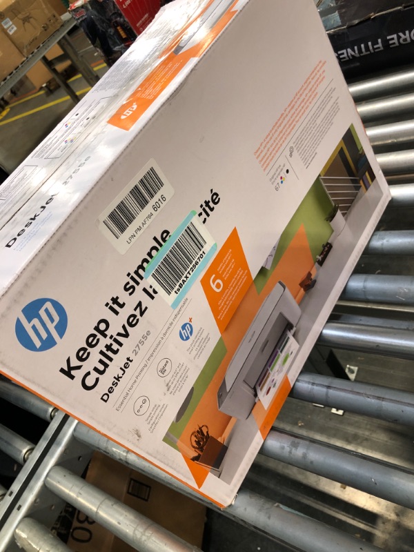 Photo 2 of HP DeskJet 2755e Wireless Color All-in-One Printer with bonus 6 months Instant Ink (26K67A), white