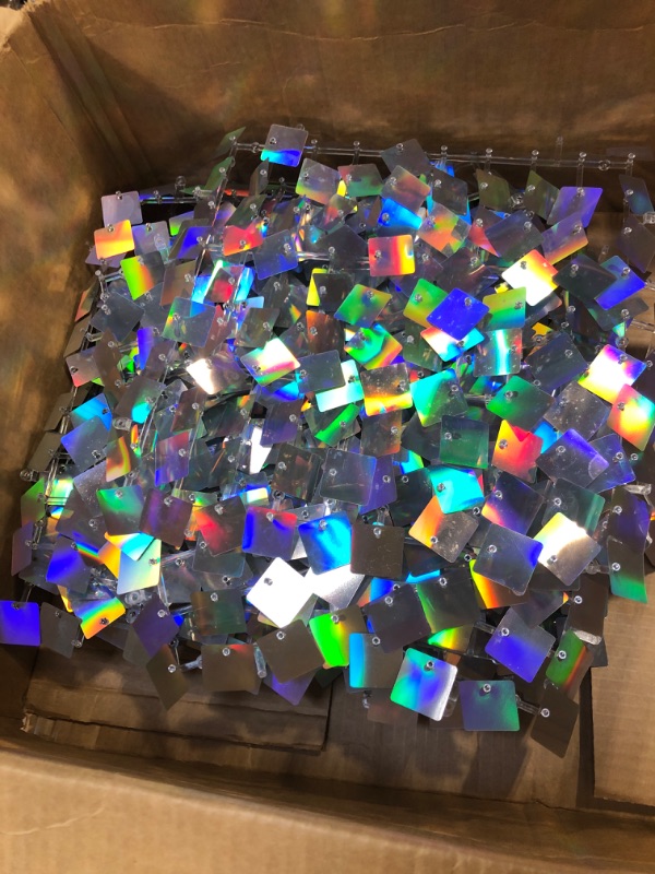 Photo 1 of Shimmer Wall Panel Sequin Backdrop Panels 12 Packs-Iridescent Silver Backdrop for Graduation Anniversary Backdrop Wall Backdrops Engagement Decoration 3ftx4ft Iridescent Silver