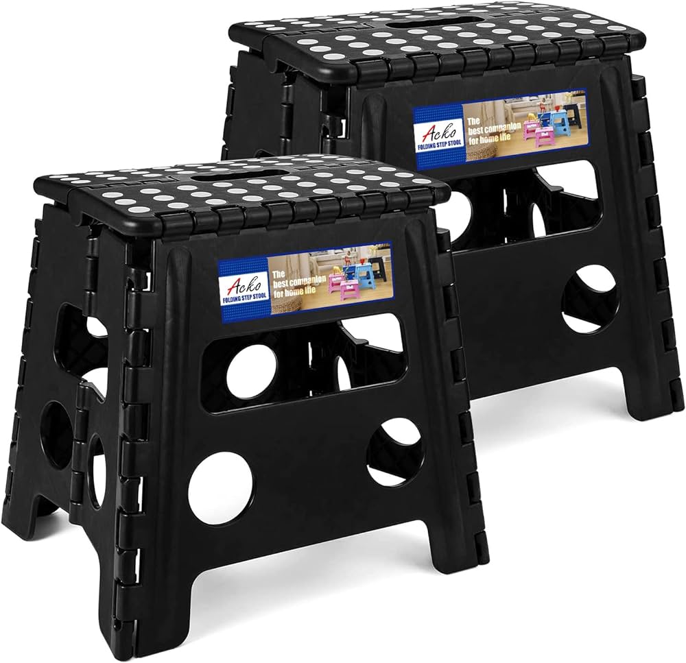 Photo 1 of ACKO 2PACK Folding Step Stool - 13" Height Premium Heavy Duty Foldable Stool for Kids and Adults