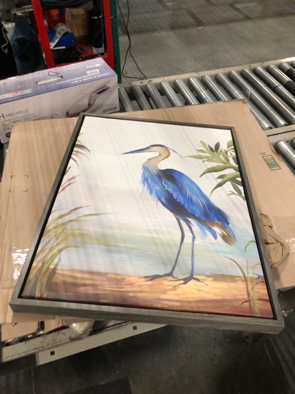 Photo 3 of Amanti Art Framed Canvas Wall Art Print Blue Heron by Aimee Wilson (18 in. W x 24 in. H), Sylvie Black Frame - Medium