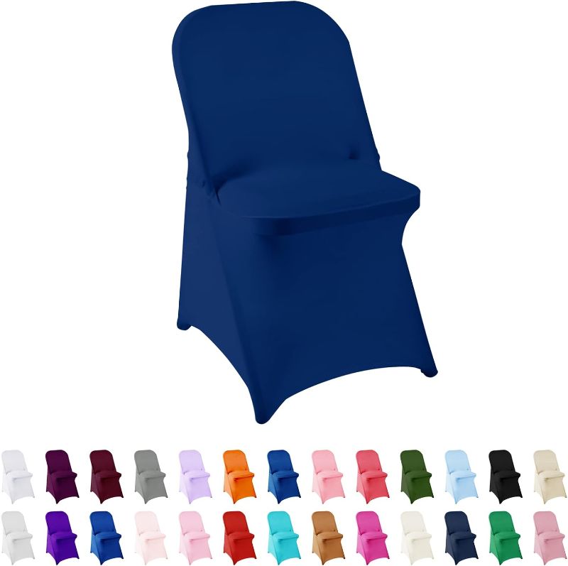 Photo 1 of AlGaiety Spandex Chair Cover,20PCS,Chair Covers,Living Room Folding Chair Covers,Removable Chair Cover Washable Protector Stretch Chair Cover for Party, Banquet,Wedding Event,Hotel(Classic Blue)