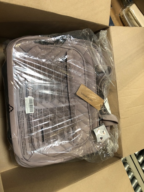 Photo 1 of VANKEAN Rolling Laptop Bag Women with Wheels, 15.6 Inch Rolling Briefcase for Women, Water Repellent Overnight Rolling Computer Bag with RFID Pockets for Travel Business Work School, Light Dusty Pink