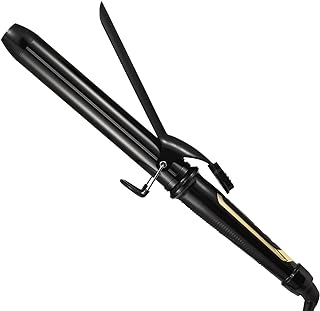 Photo 1 of Lanvier 1.25 Inch Clipped Curling Iron with Extra Long Tourmaline Ceramic Barrel, Professional 1 1/4 Inch Hair Curler Curling Iron up to 450°F Dual Voltage for Traveling, Hair Waving Style Tool–Black