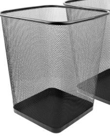 Photo 1 of ONE Greenco, Black Mesh Trash Can Wastebaskets, Square, 6 Gallon, 1 TRASHCAN