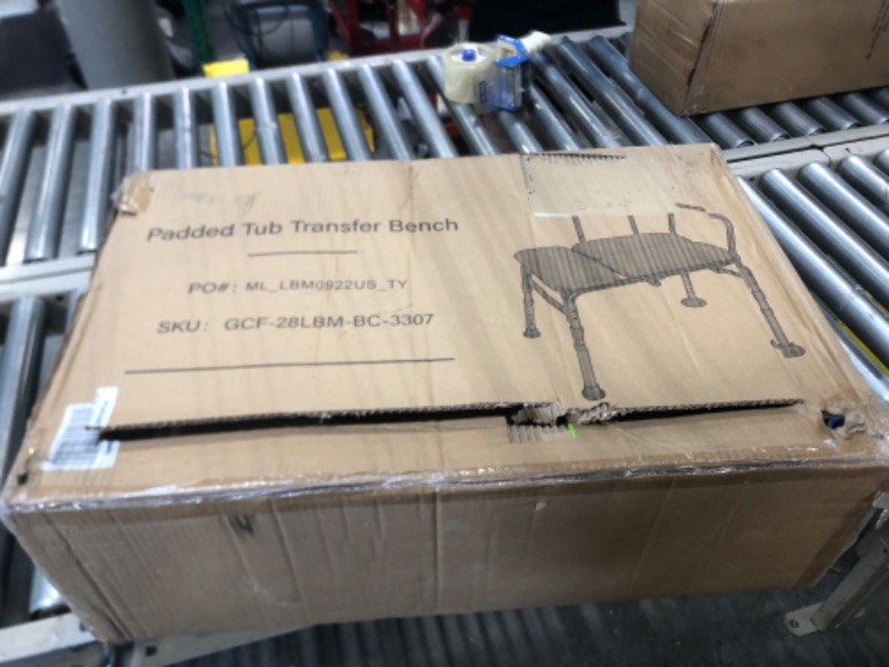 Photo 1 of GreenChief Padded Transfer Bench for Bathtub 500 Lbs, Shower Chair with Arms and Back Wide Transfer Shower Seat Height Adjustable Tub Shower Bench for Elderly and Disabled Inside Shower Padded Seat
