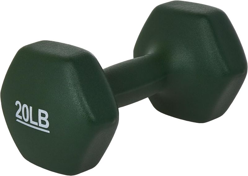 Photo 1 of Amazon Basics Neoprene Workout Dumbbell Light Green 20-Pound, 