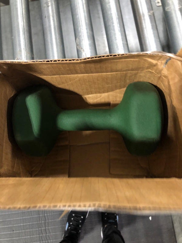 Photo 2 of Amazon Basics Neoprene Workout Dumbbell Light Green 20-Pound, 