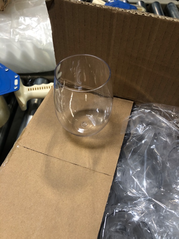 Photo 3 of 36 piece Stemless Unbreakable Crystal Clear Disposable Plastic Wine Glasses Set of 36 (10 Ounces)