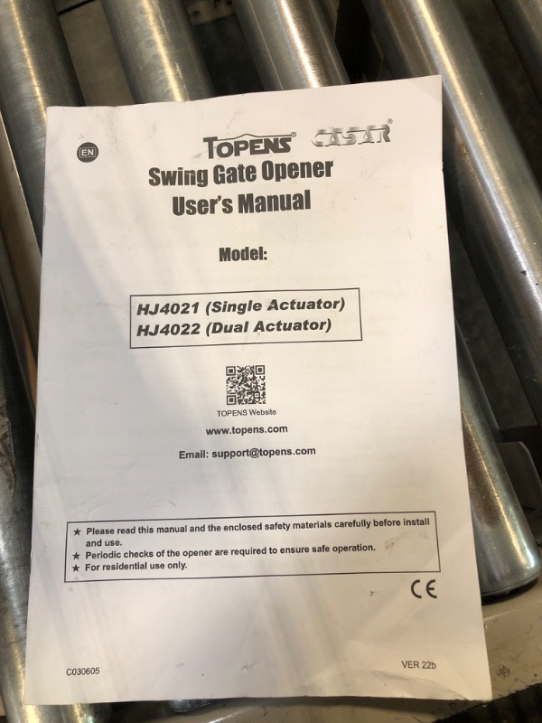 Photo 6 of CASAR HJ4022 Dual Swing Gate Opener Light Duty Automatic Gate Motor for Double Swing Gate Up to 12ft per Arm, Electric Driveway Gate Operator AC Powered with Remote Control Kit Solar Compatible