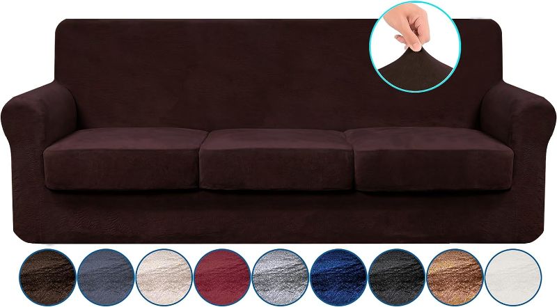 Photo 1 of 3 Separate Seat Cover Stay in Place - Slipcover Sofa Covers Furniture Protector for Dogs (Sofa, Brown