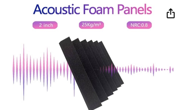 Photo 1 of 8 PACK Sound Proof Foam Panels 2"×12"×12" High-Density Acoustic Foam - Flame Retardant Soundproof Foam - Sound Proof Panels for Walls for Noise Absorbing Canceling… 6 Pack-2inch