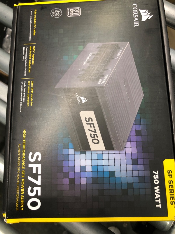 Photo 1 of Corsair SF Series, SF750, 750 Watt, SFX, 80+ Platinum Certified, Fully Modular Power Supply (CP-9020186-NA) 750 Watts Power Supply