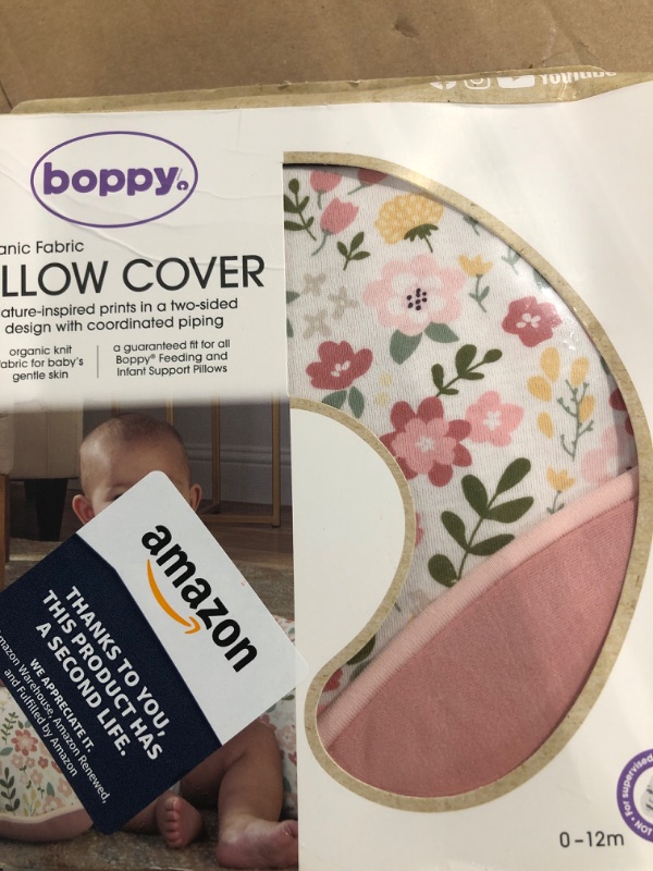 Photo 3 of Boppy Nursing Pillow Cover, 100% Organic Cotton, Blush Cottage Garden, Fits the Original Support Boppy Pillow for Breastfeeding and Bottle Feeding, Cover Only, Nursing Support Pillow Sold Separately