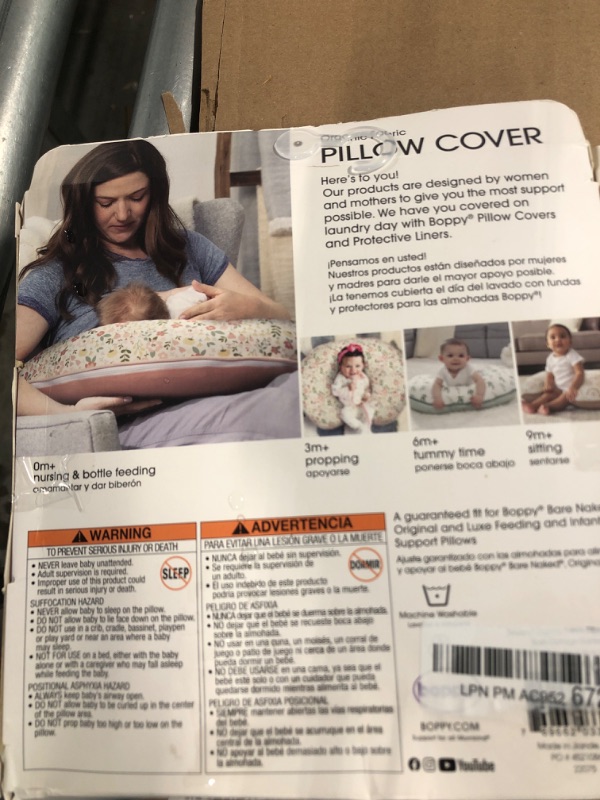 Photo 2 of Boppy Nursing Pillow Cover, 100% Organic Cotton, Blush Cottage Garden, Fits the Original Support Boppy Pillow for Breastfeeding and Bottle Feeding, Cover Only, Nursing Support Pillow Sold Separately