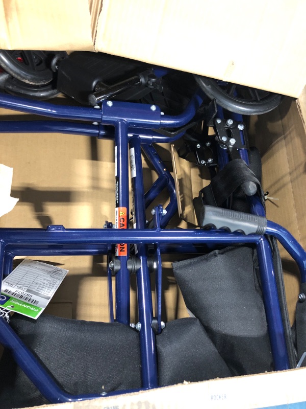 Photo 1 of Carex Transport Wheelchair With 19 inch Seat - Folding Transport Chair with Foot Rests - Foldable Wheel Chair for Travel and Storage, 1 Count