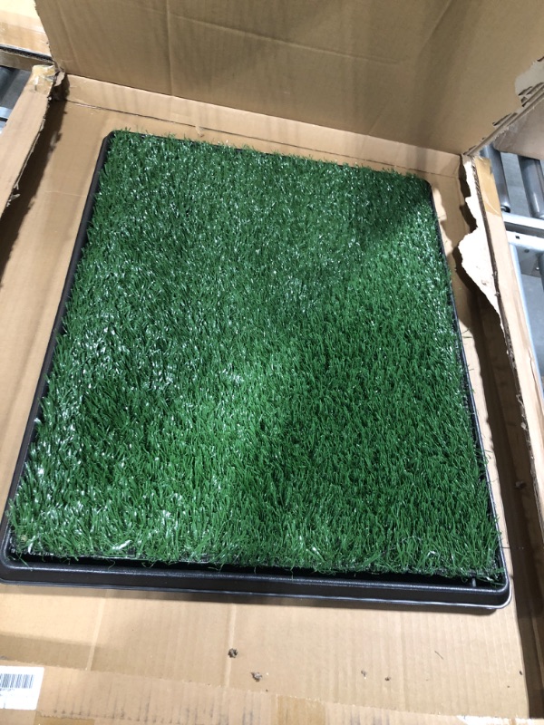 Photo 2 of Artificial Grass Puppy Pee Pad for Dogs and Small Pets - 20x25 Reusable 3-Layer Training Potty Pad with Tray - Dog Housebreaking Supplies by PETMAKER