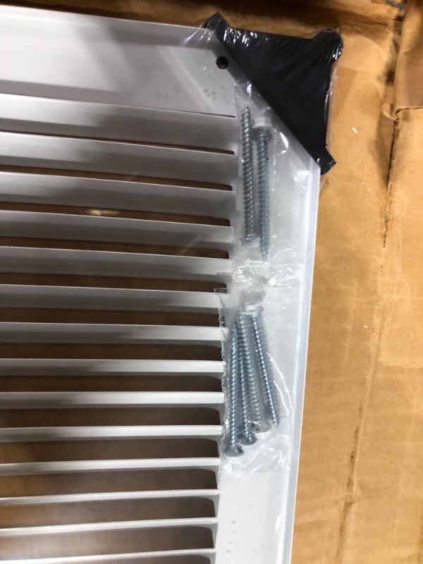 Photo 3 of 16"w X 22"h Steel Return Air Grilles - Sidewall and Ceiling - HVAC Duct Cover - White [Outer Dimensions: 17.75"w X 21.75"h] 16 X 22 White