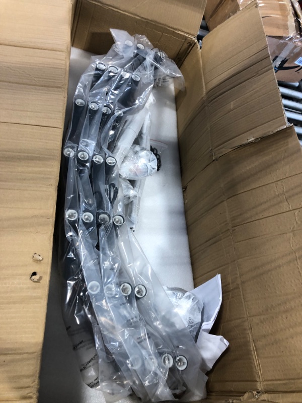 Photo 1 of SARUDIIR 53 Inch Large Farmhouse Wagon Wheel Chandelier, 28-Light Rustic Round Hanging Light Fixture for High Ceilings Dining Room, Living Room, Entryway, Rust Color and Black Rust Color and Black, 53 Inch 28-Lights