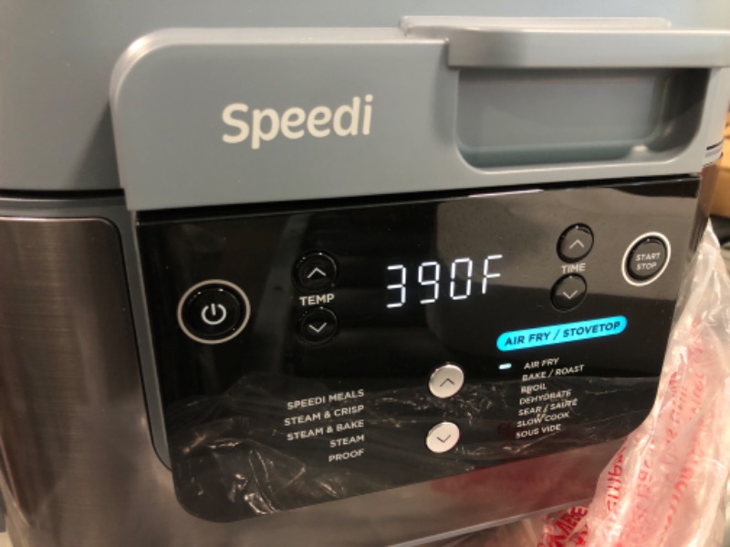 Photo 6 of Ninja SF301 Speedi Rapid Cooker & Air Fryer, 6-Quart Capacity, 12-in-1 Functions to Steam, Bake, Roast, Sear, Sauté, Slow Cook, Sous Vide & More, 15-Minute Speedi Meals All In One Pot, Sea Salt Gray