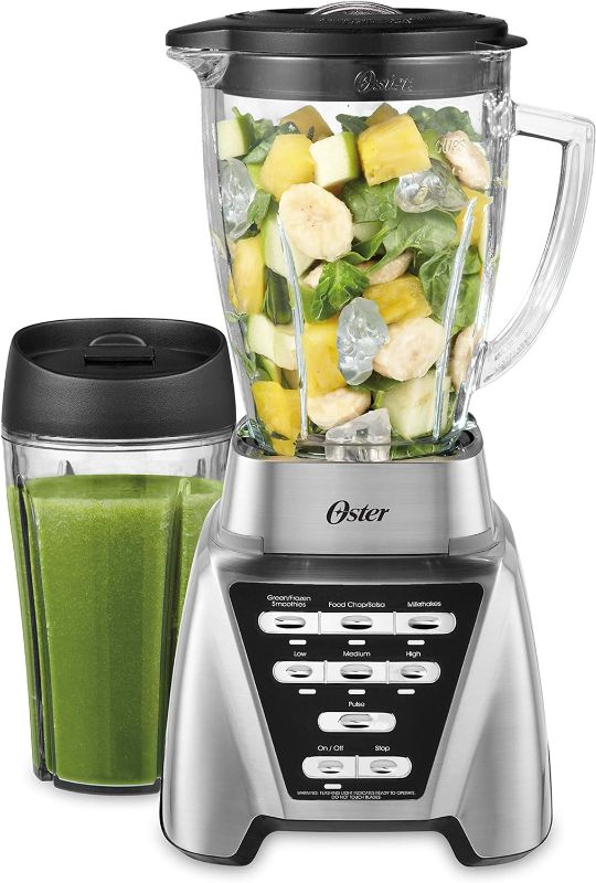 Photo 1 of Oster Blender | Pro 1200 with Glass Jar, 24-Ounce Smoothie Cup and Food Processor Attachment, Brushed Nickel - BLSTMB-CBF-000
