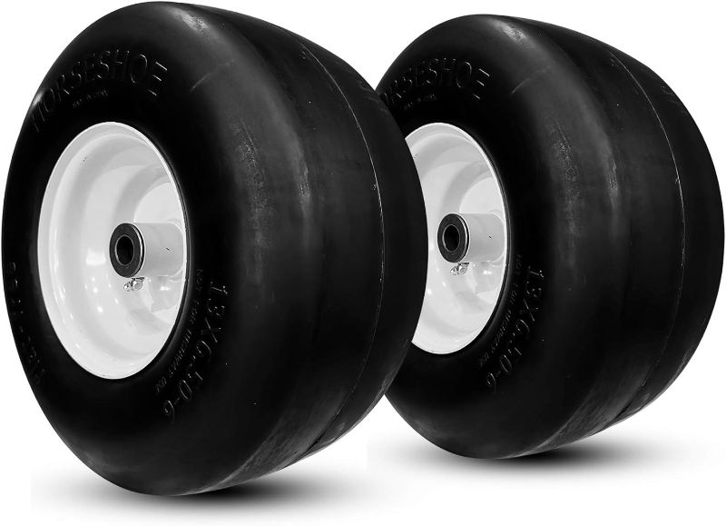 Photo 1 of 2 New Commercial-grade 13x6.50-6 Flat-Free Lawn Mower Smooth Tires with Steel Rim for Lawn Mower (Deck 36"-68") & Garden Tractor 136506 ---Hub Length 4"-7.1"---Bore ?5/8