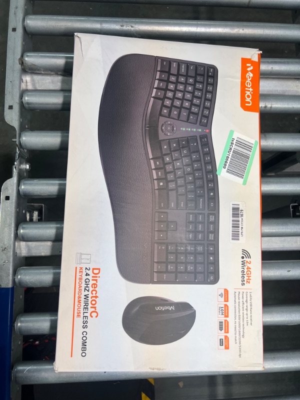 Photo 1 of MEETION Ergonomic Wireless Keyboard and Mouse, Ergo Keyboard with Vertical Mouse, Split Keyboard with Cushioned Wrist, Palm Rest, Natural Typing, Rechargeable, Full Size, Windows/Mac/Computer/Laptop