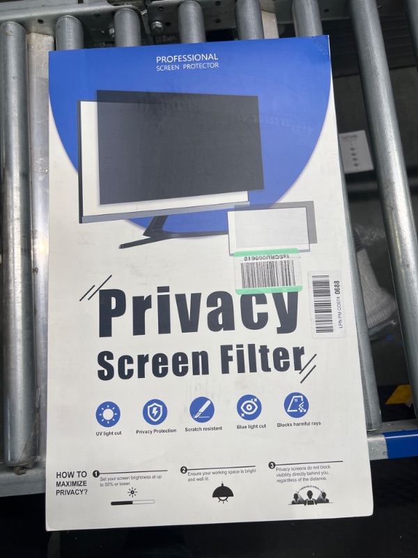 Photo 2 of [2-Pack] 21.5 Inch Computer Privacy Screen Filter for 16:9 Widescreen Monitor, Removable Eye Protection Anti Glare Blue Light Filter Privacy Shield, Anti Scratch Anti Spy Screen Protector Film 21.5 In [2 PACK] 21.5'' Privacy Screen (16:9)