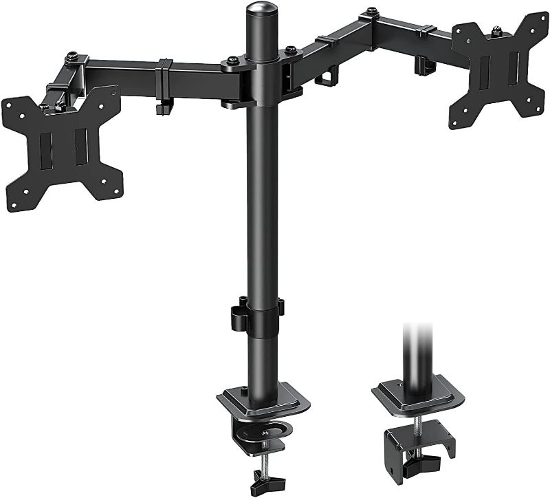 Photo 1 of MOUNTUP Dual Monitor Desk Mount, Fully Adjustable Dual Monitor Arm for 2 Max 32 Inch Computer Screens up to 19.8lbs, Dual Monitor Stand Fit Two VESA 75x75&100x100, with C-Clamp and Grommet Base MU0002