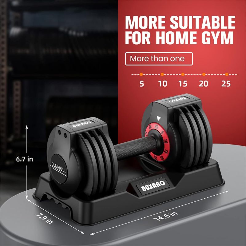 Photo 1 of Adjustable Dumbbell 25LB 5 In 1 Single Dumbbell for Men and Women Multiweight Options Dumbbell with Anti-Slip Nylon Handle Fast Adjust Weight for Home Gym Full Body Workout Fitness