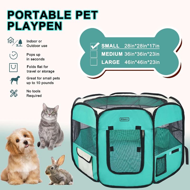 Photo 1 of Aliparr Portable Playpen, Foldable Pet Exercise Pen Tents for Dogs/Cats/Rabbits, Playpen Indoor/Outdoor Travel Camping Use with Carry Case