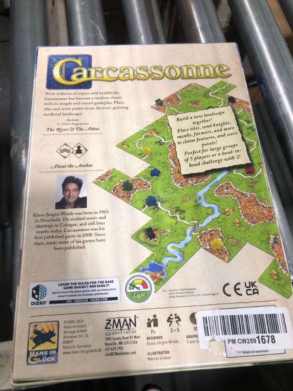 Photo 2 of Carcassonne Board Game (BASE GAME) | Family Board Game | Board Game for Adults and Family | Strategy Board Game | Medieval Adventure Board Game | Ages 7 and up | 2-5 Players | Made by Z-Man Games