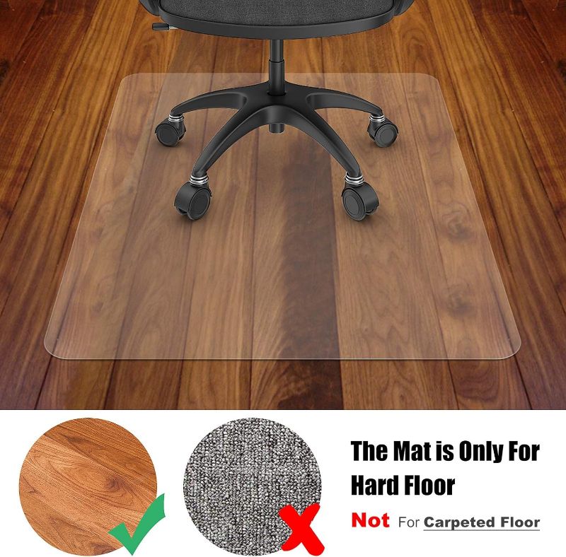 Photo 1 of Azadx Office Chair Mat for Hardwood Floor 30 x 48'', Small Chair Mat Clear Easy Glide on Hard Floors, Rolling Chair Mat Plastic Mat Under Desk Chair