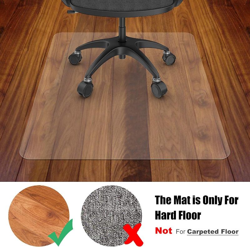 Photo 1 of Azadx Office Chair Mat for Hardwood Floor 30 x 48'', Small Chair Mat Clear Easy Glide on Hard Floors, Rolling Chair Mat Plastic Mat Under Desk Chair