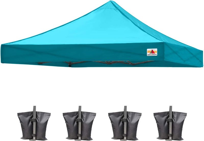 Photo 1 of ABCCANOPY Replacement Canopy Top for Pop Up Canopy Tent (10x10, Turquoise)