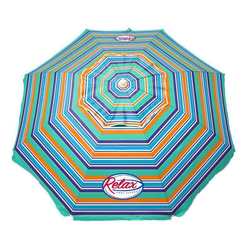 Photo 1 of 
Tommy Bahama 8079889 6 ft. Tilt Tiltable Multicolor Beach Umbrella
Tommy Bahama umbrella has a 6 ft. diameter with valance and wind vent wide tube. Powder coated tilt steel pole. 300 denier polyester with aluminum undercoating with matching ...

Beach