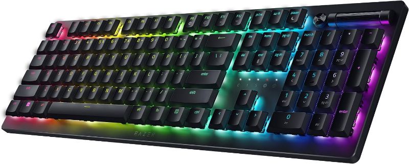 Photo 1 of Razer DeathStalker V2 Pro Wireless Gaming Keyboard: Low-Profile Optical Switches - Linear Red - HyperSpeed Wireless & Bluetooth 5.0 - Up to 200 Hrs - Ultra-Durable Coated Keycaps - Chroma R