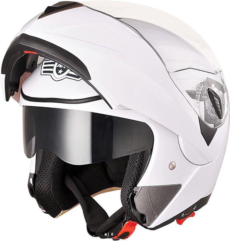 Photo 1 of AHR Motorcycle Helmet Dual Visor Modular Flip up Full Face Helmet DOT Approved - AHR Helmet Run-M1 & M3 for Adult Motorbike Street Bike Moped Racing
