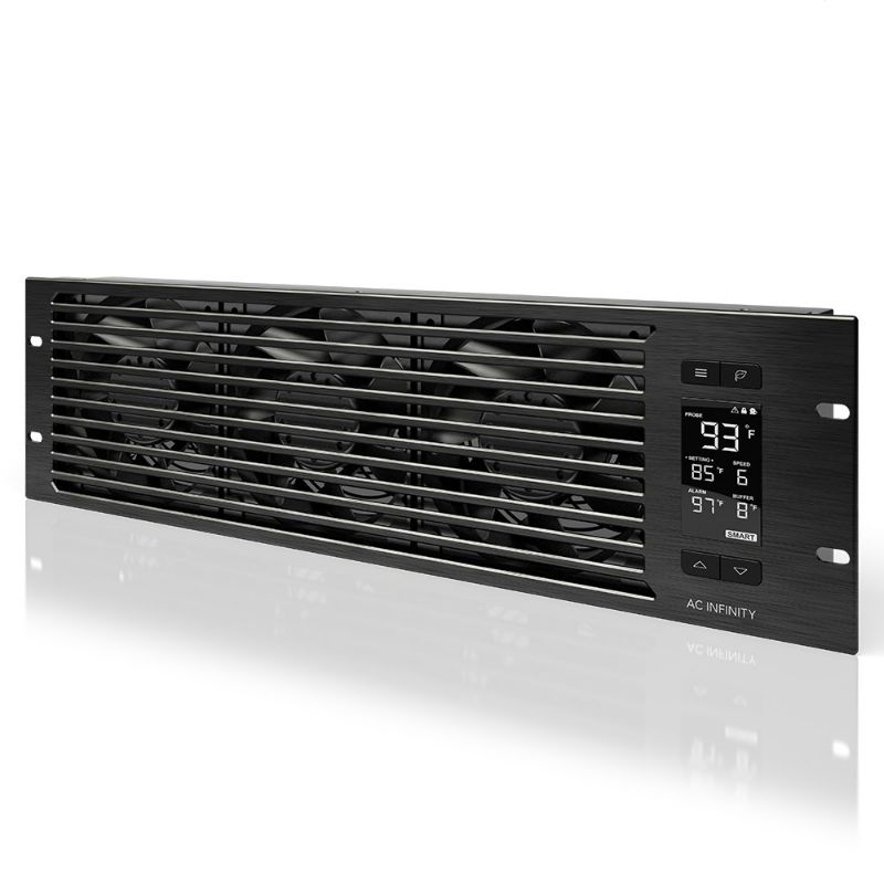 Photo 1 of AC Infinity CLOUDPLATE T9-N, Rack Mount Fan Panel 3U, Intake Airflow, for Cooling AV, Home Theater, Network 19” Racks